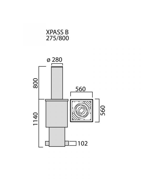 BFT XPASS B 275/800 L - Stainless Steel With LED Light Crown